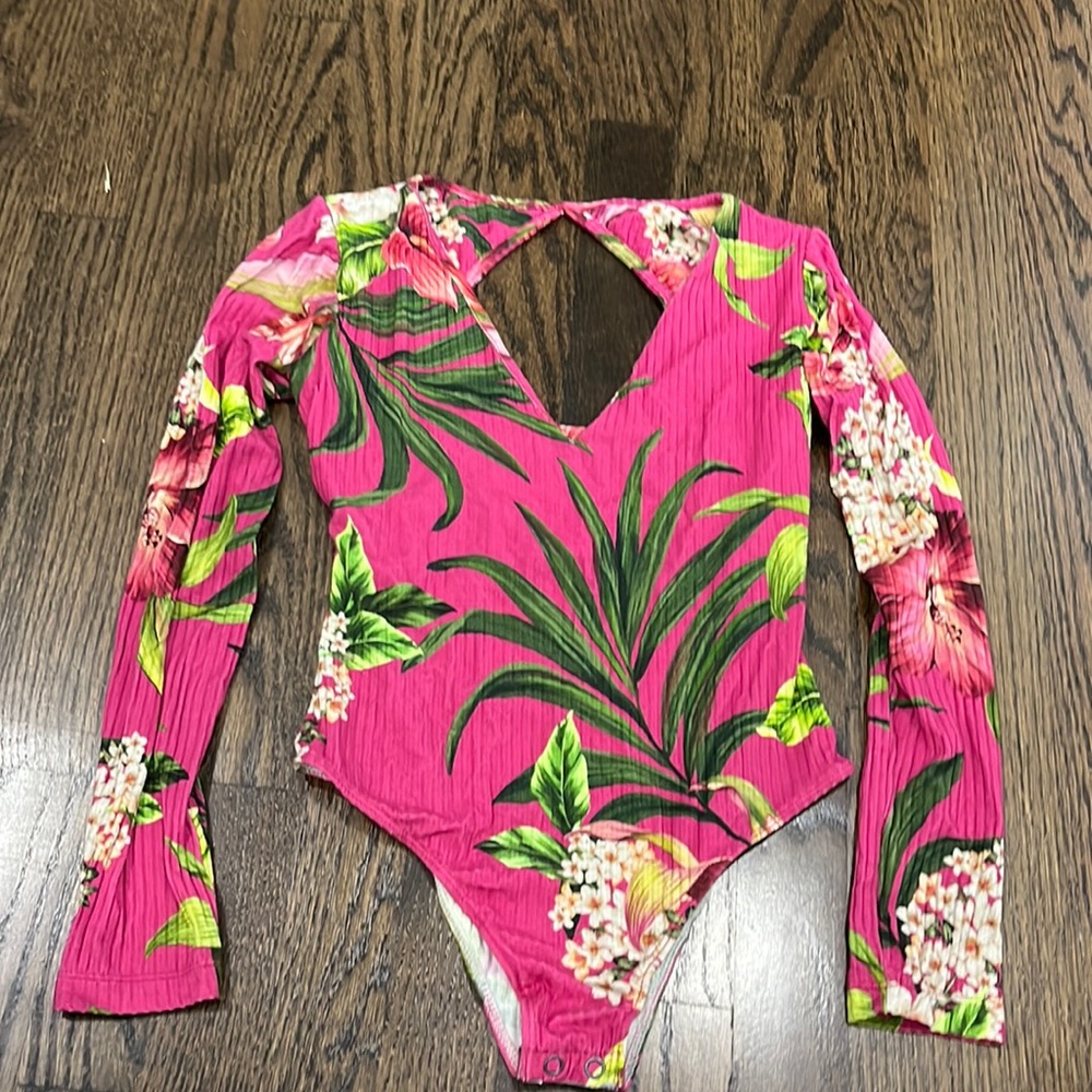 Farm Ribbed Long Sleeved Bodysuit NWOT